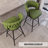Linen Woven Bar Stool Set Ideal for Various Settings with 360 Swivel and Comfortable Upholstery, Set of Two