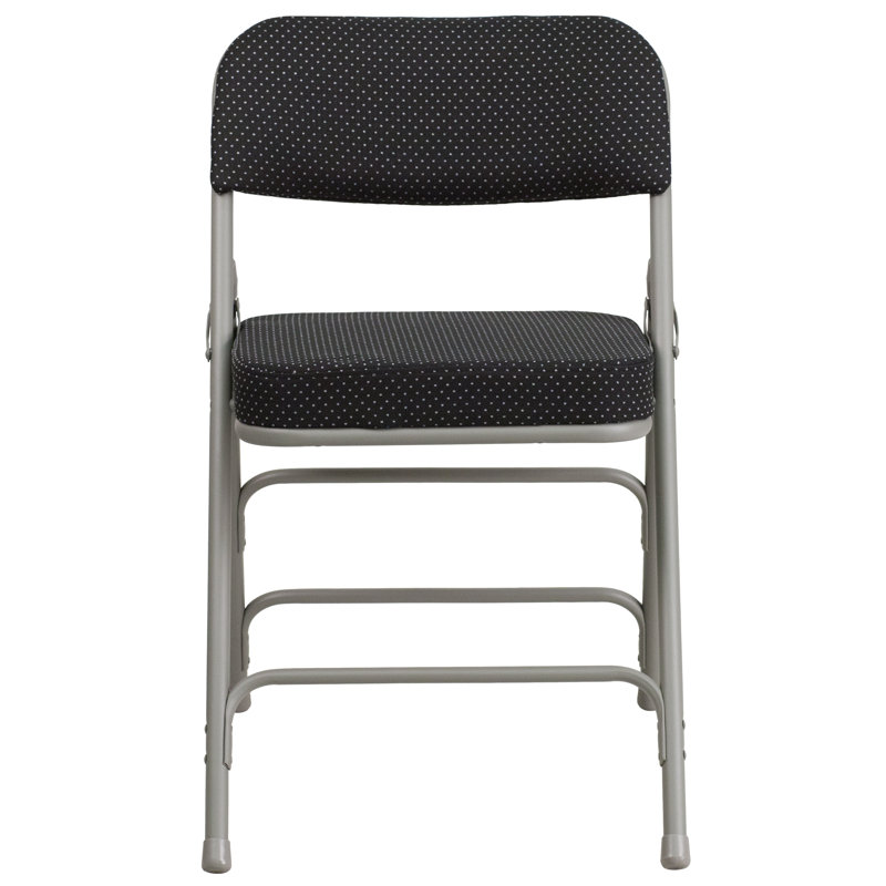 Chaise pliante recouverte en métal Oliverson, Black, H 7,5 po x l 37,75 po x P 26,5 po