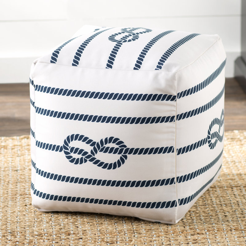 Remmington Upholstered Pouf, Ivory