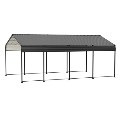 12X20 Ft Heavy Duty Outdoor Galvanized Carport, Protects Cars From Sun And Rain, Spacious For Trucks Metal Space Multiple Vehicles, Can Withstand Bad Weather