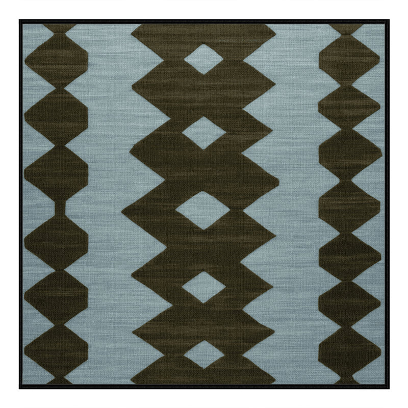 Tapis brun treillis lavable à la machine, Carré 5 pi