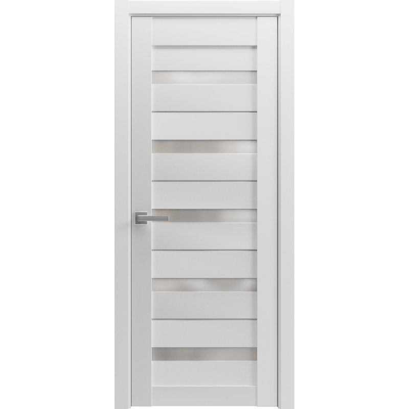 Porte-fenêtre en verre givré massif | Quadro 4445 | Poignée simple à panneau régulier | Portes de salle de bain robustes