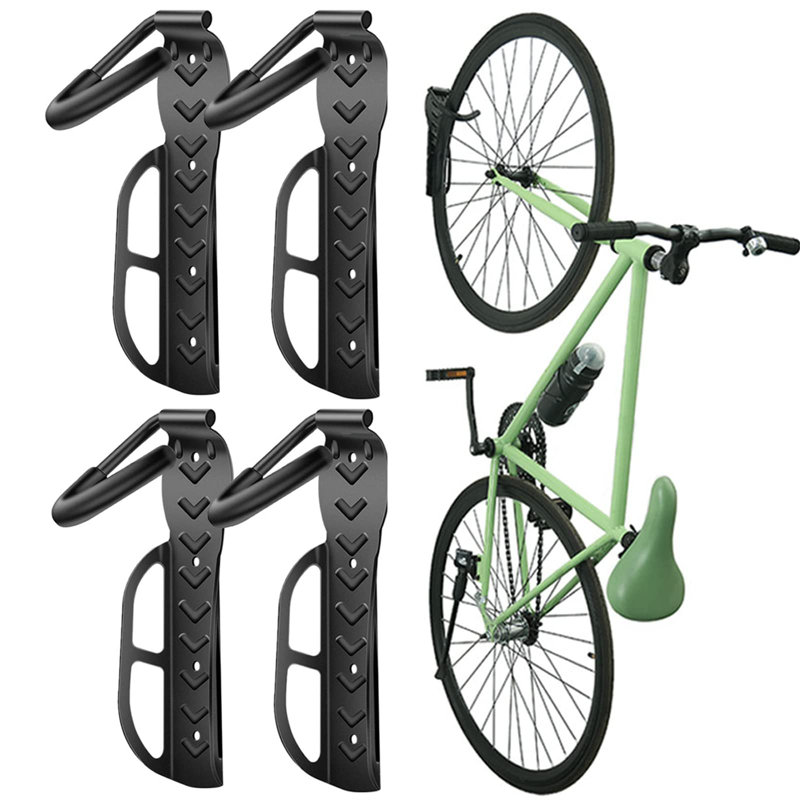 Bike Rack Garage Wall Mount Bicycles 4-Pack Storage System Vertical Bike Hook For Indoor,Black