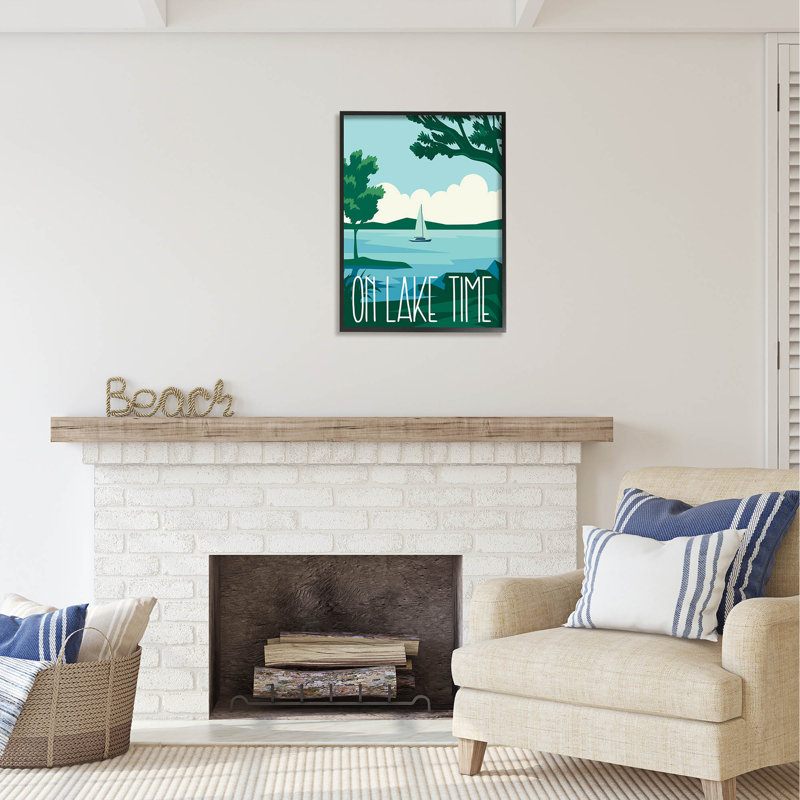 Au-505, estampe numérique sur le lac, paysage moderne, impression, H 30 po x l 24 po x P 1,5 po, Noir