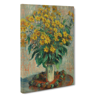 Jerusalem Artichoke Flowers by Claude Monet - Wrapped Canvas Painting