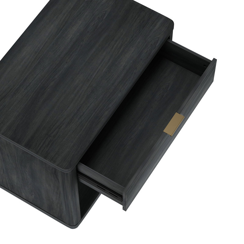 Evelyn 32" Nightstand In Charcoal (Only Nightstand), Charcoal 