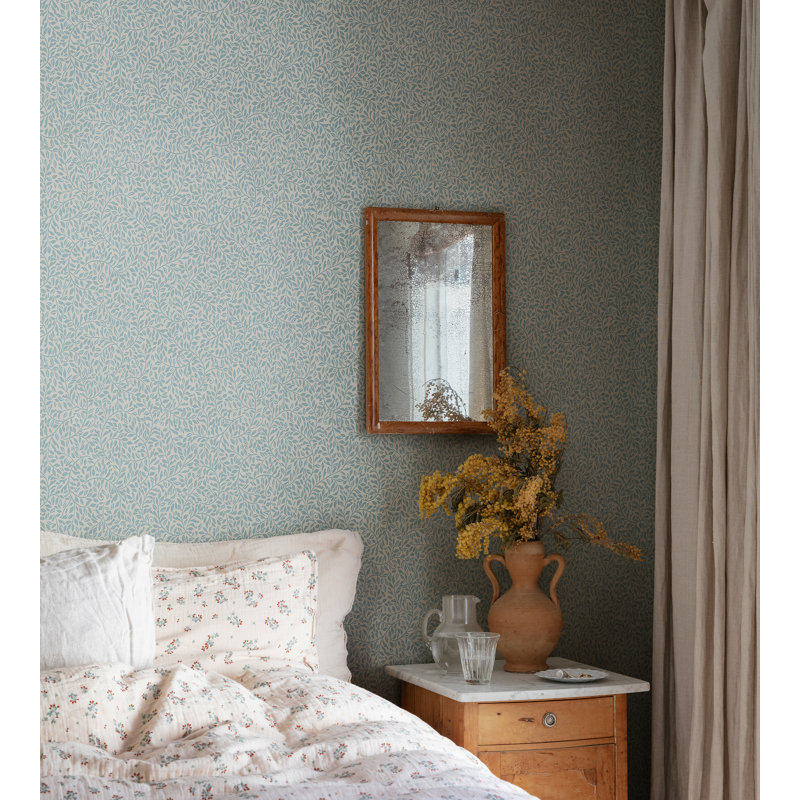 Villa Dalarö II Floral Wallpaper Roll by Sara Bergqvist, Indigo Blue