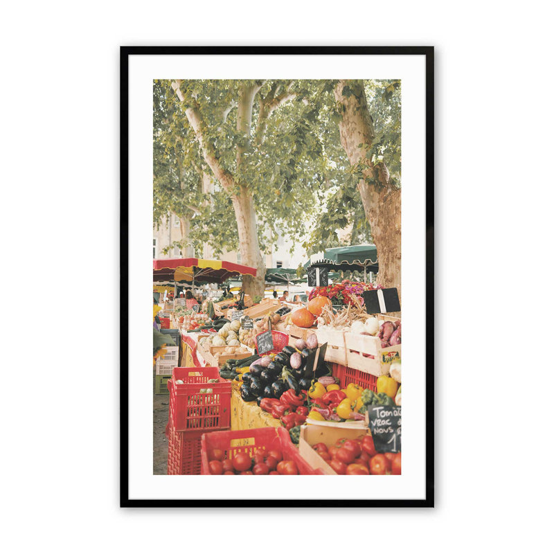 «Market Treasures», dans un cadre doré poli, Cadre photo noir satiné, H 15 po x l 12 po x P 1,25 po