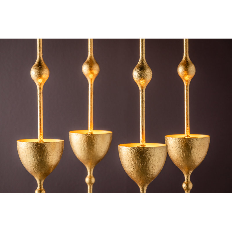 Antalya 4 Light Lantern, Vintage Gold Leaf, 30.25" H x 22" W x 22" D