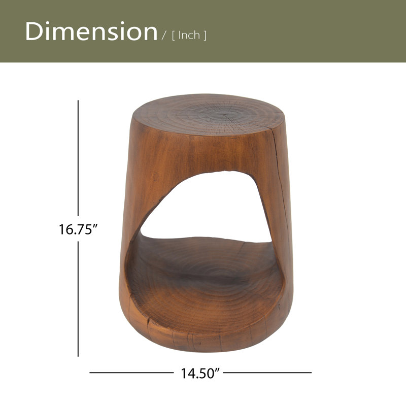 Table d'appoint creuse, texture semblable au bois, Brun