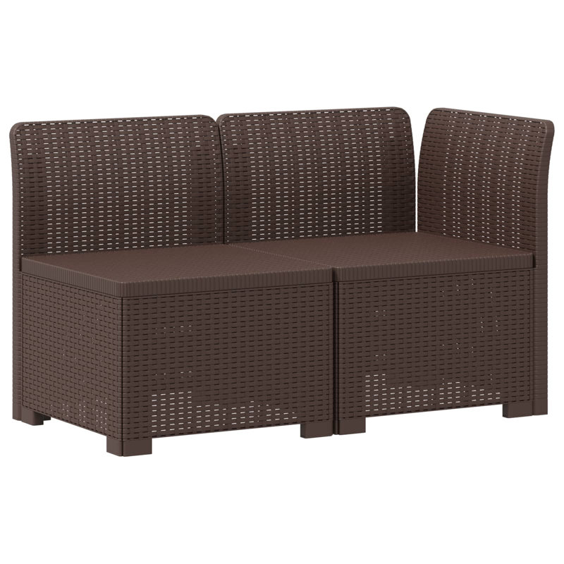 117 cm W Patio Sofa, Brown