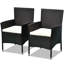 Ensemble de 2 chaises de salle à manger en osier de rotin avec coussins et pieds antidérapants, chaises de patio empilables