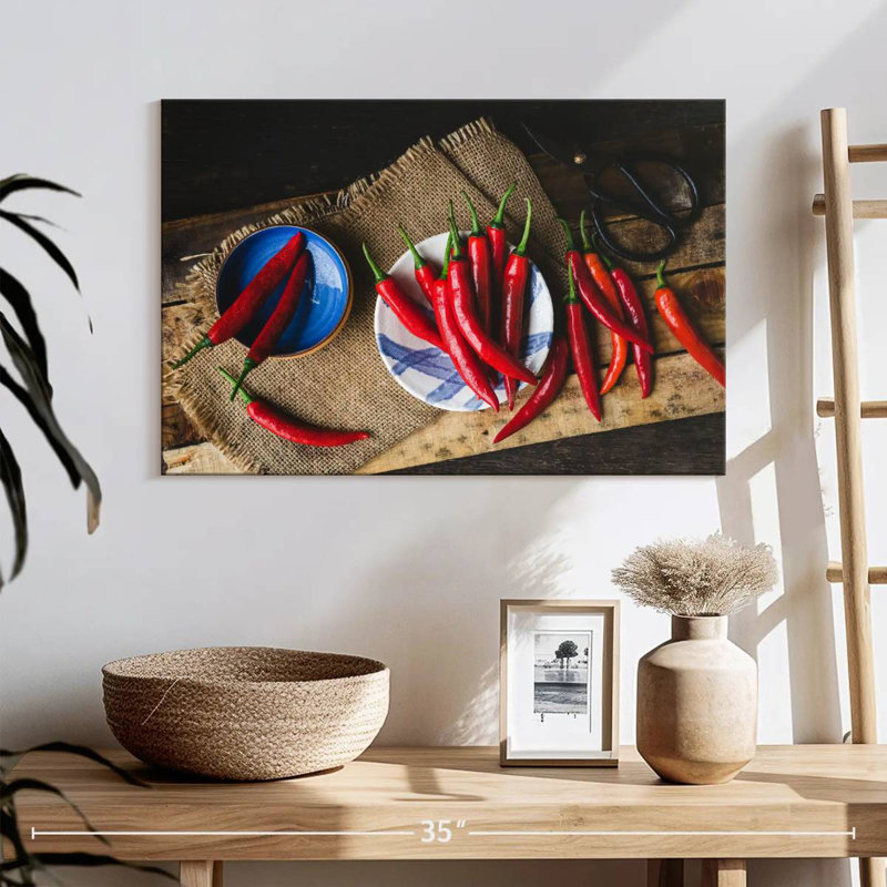Yarlin Red Chilies, 16" H x 24" W