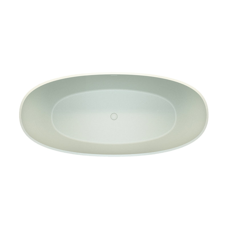 55' Freestanding Soaking Tub Of Turquoise Solid Surface, With Ergonomic Curve, Smooth Touch, Non - Permeable, Good Insulation Surface Bathtub, Overflow And Pop Up Drain, Spacious For One, To Stains,