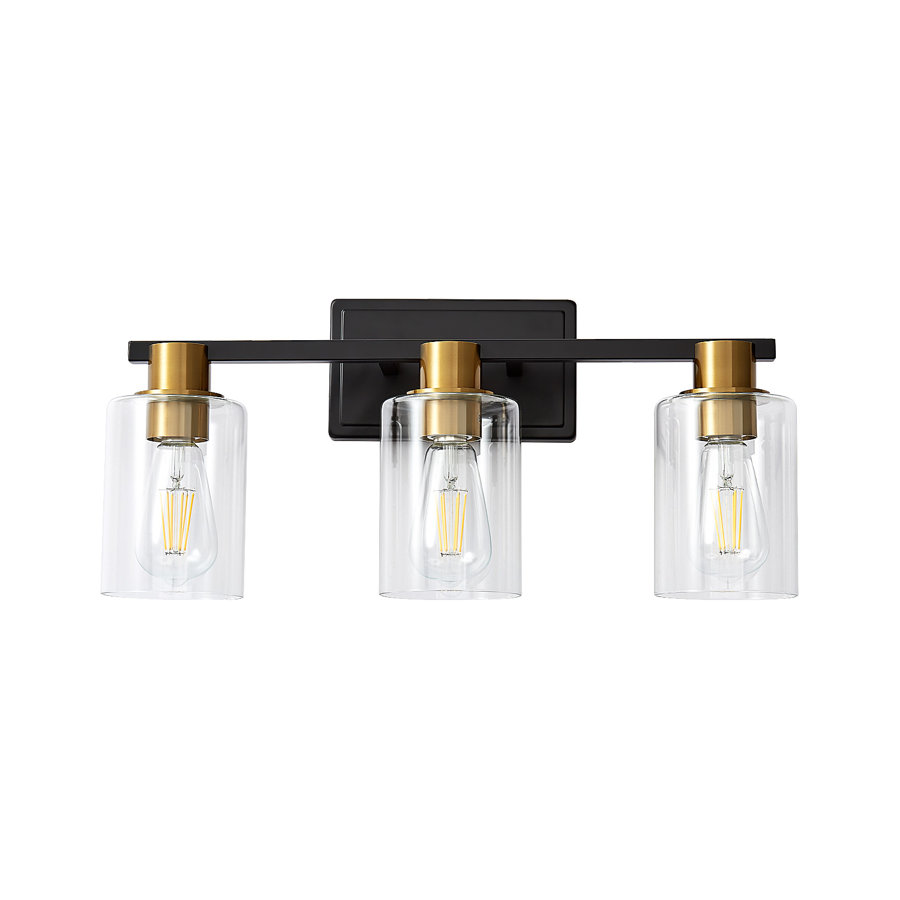 Aarif 3 -Light Dimmable Black Bathroom Vanity Light