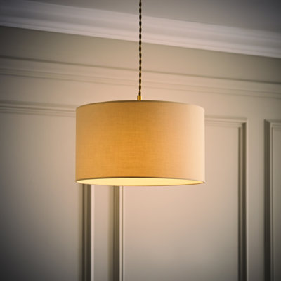 27.5cm H Cotton Drum Pendant Shade ( Screw On )