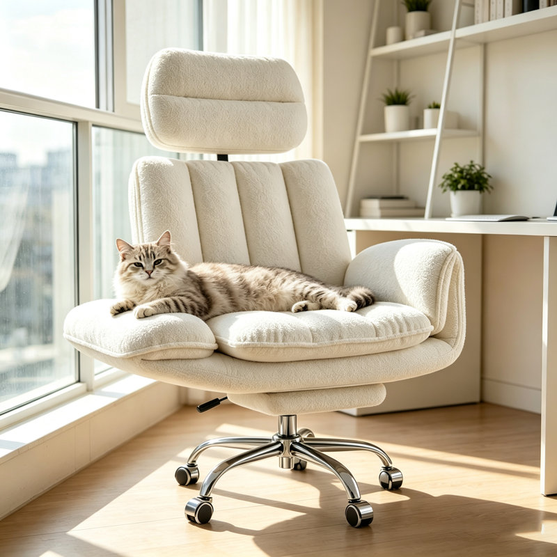 Fauteuil Criss, Peluche blanche