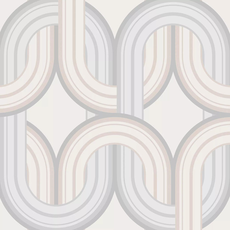 Envy In the Loop Geometric Wallpaper, Grey