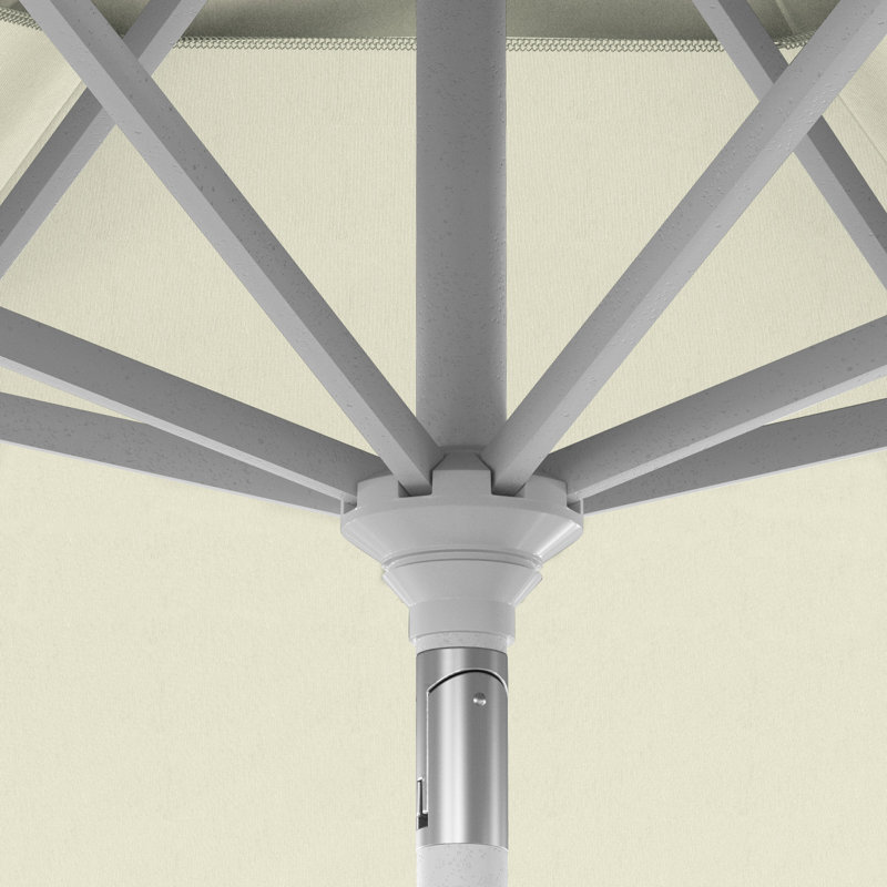 Parasol de patio 11 pieds avec manivelle en aluminium Pacifica, Blanc