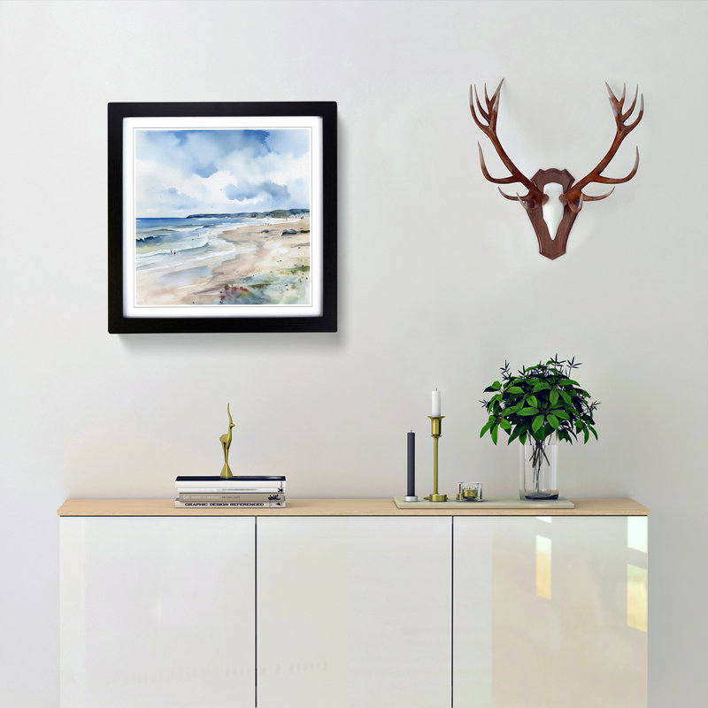 Single Picture Frame Print on Wood, Black