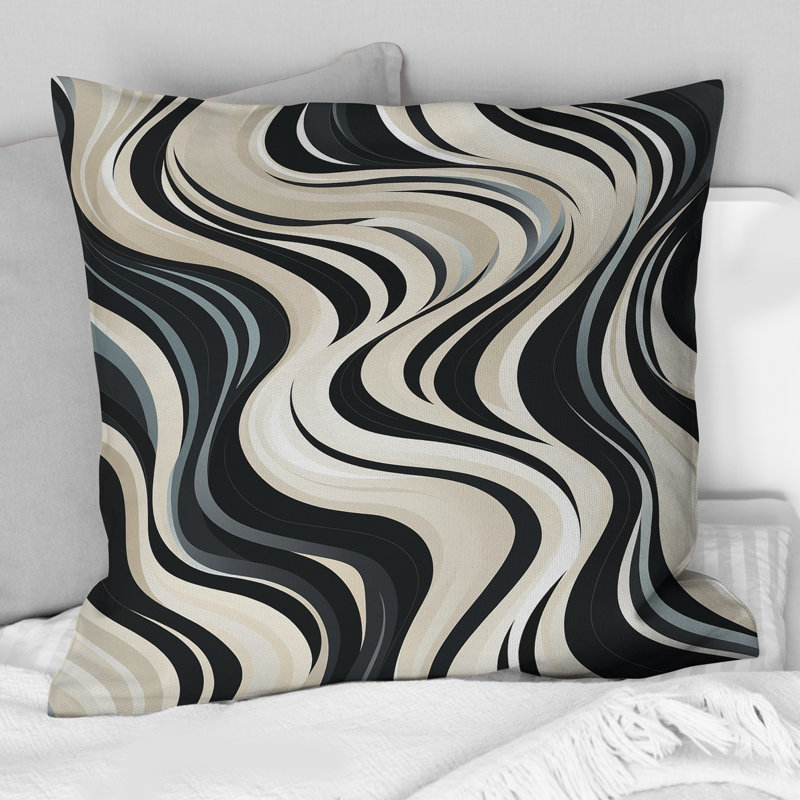 Abstract Throw Pillow, 16"H x 16"W