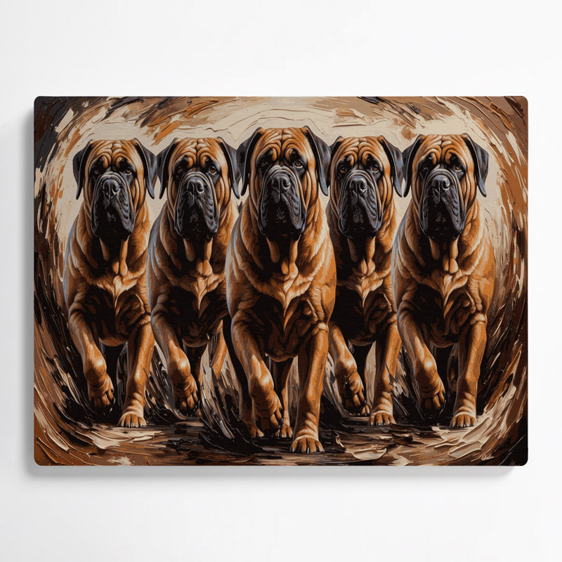 «Dogs Mastiff», art mural en métal noir, H 16 po x l 20 po