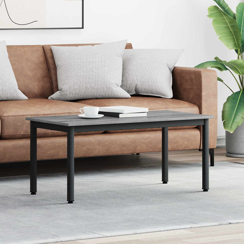 Coffee Table, Grey Sonoma, Black, 45cm. H x 100cm. L x 50cm. W