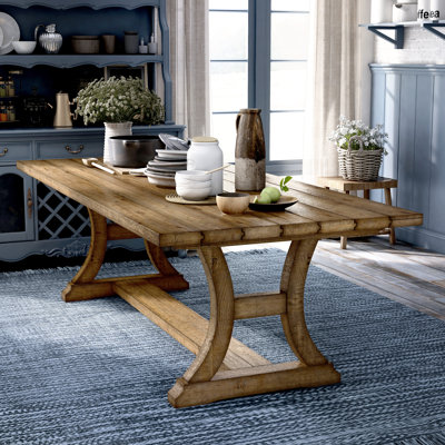 Wilfred Pine Solid Wood Base Dining Table
