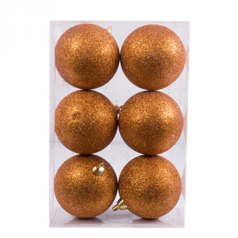 8cm Bauble, Copper Orange