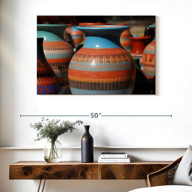 Senne Native American Pottery, 26" H x 39" W