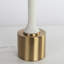 Lampe de table H 30 po avec base en pierre et pied en laiton antique