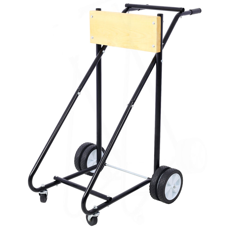 Support de moteur hors-bord pour bateau, chariot de transport de moteur pour le rangement, capacité de poids de 313 lb, avec roues (bois)