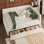 Lit plateforme double tapissier avec USB et 2 tiroirs, beige
