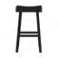 Ensemble de 2 tabourets de bar de style transitionnel, meubles en bois d'hévéa massif à finition noire-845722370-845722375