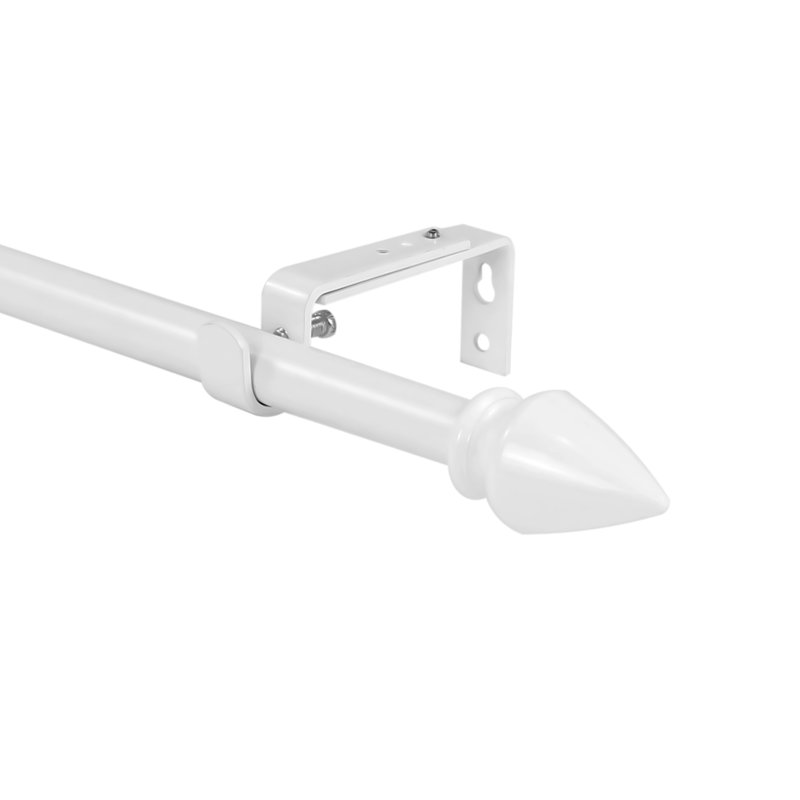 Tringle à rideaux simple Varennes, H 0,62 po x l 48 po x P 0,62 po, Blanc lustré