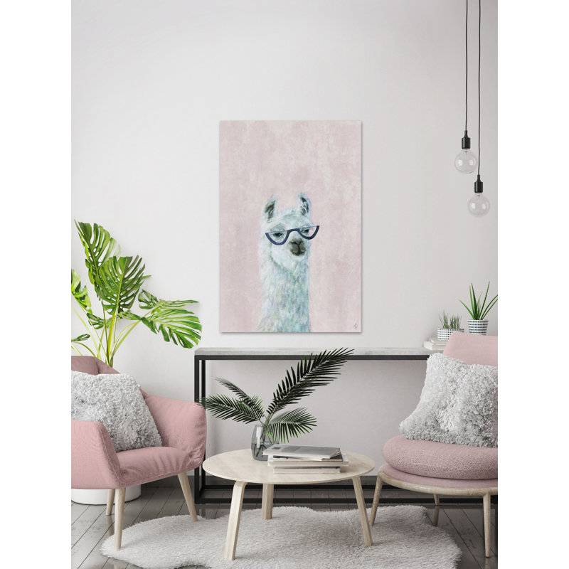 Posh Llama II - Wrapped Canvas Painting, 30cm H x 20cm W