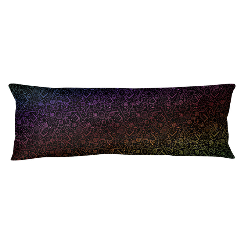 Coussin lombaire rpg, Bourre en polyester, Jaune/mauve/orange