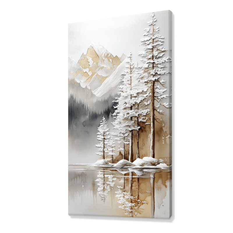 «White Brown Alta IV», impression encadrée paysage sur toile, H 20 po x l 12 po, Toile tendue