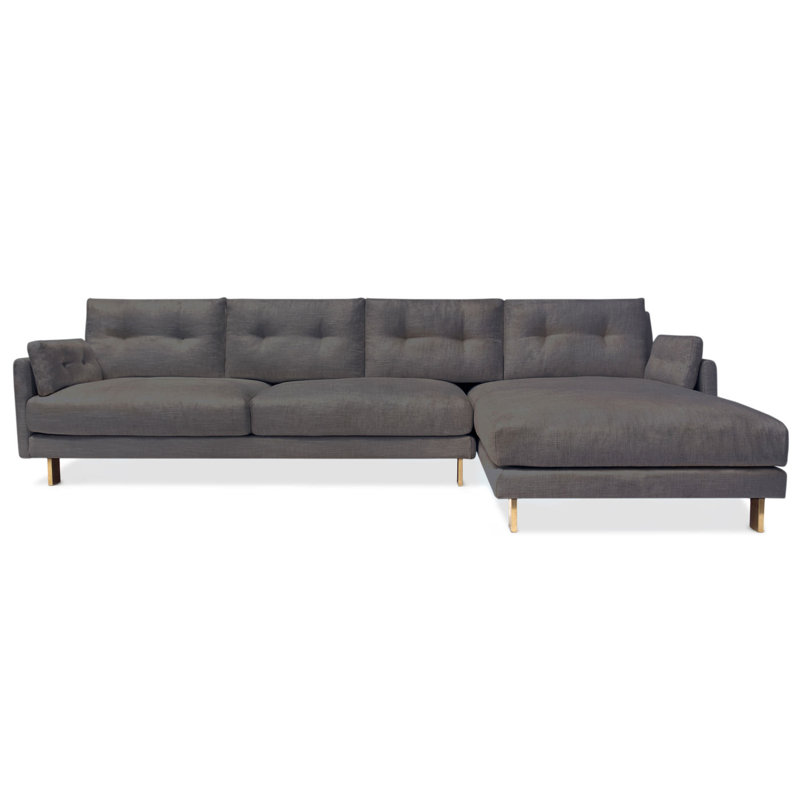 LAF Malibu Sectional, Charcoal Rayon/Viscoce, Left Hand Facing