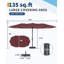 Grand parasol de patio 15 pi avec base, protection contre les rayons UV, pour la sécurité solaire-2042624691