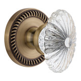 Grandeur Newport Rosette Single Dummy with Burgundy Crystal Door Knob