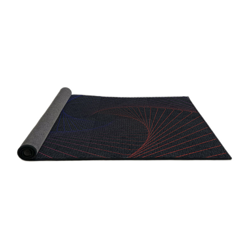 Tapis bleu/blanc à motifs, Rond 6 pi