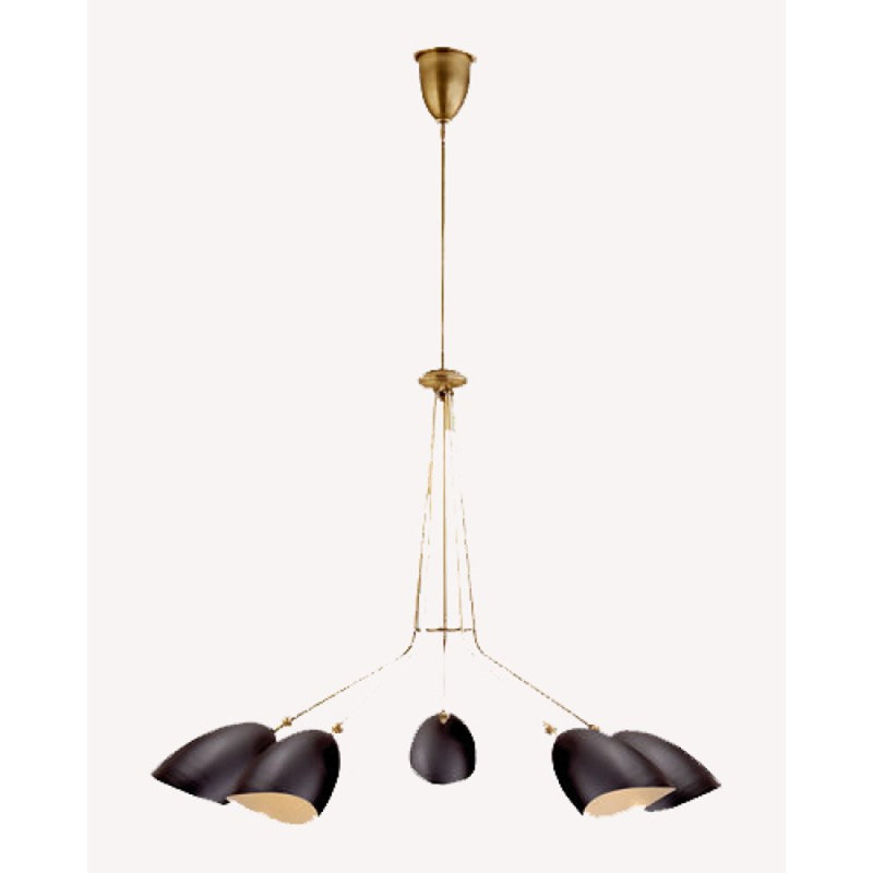 Lustre linéaire moderne léger, Bronze antique, Brun, H 13 po x l 50 po x P 50 po