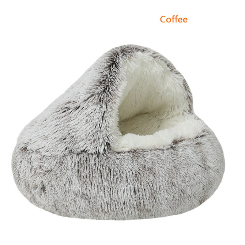 Lit pour chat d'hiver chaud et moelleux, Brun, L 23,6 po x l 16 po