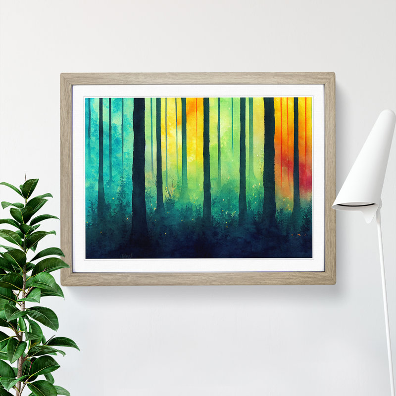 Vibrant Forest Vol.8 - Framed Print, 34cm H x 46cm W x 2cm D, Oak