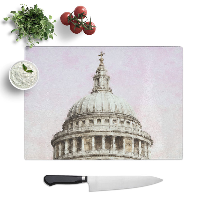 Tempered Glass St. Paul's Cathedral Chopping Board, 20 cm x 28.5 cm