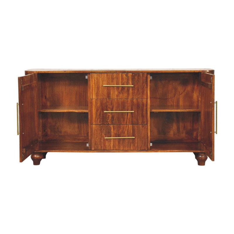 Solid Wood Chestnut Curve Sideboard