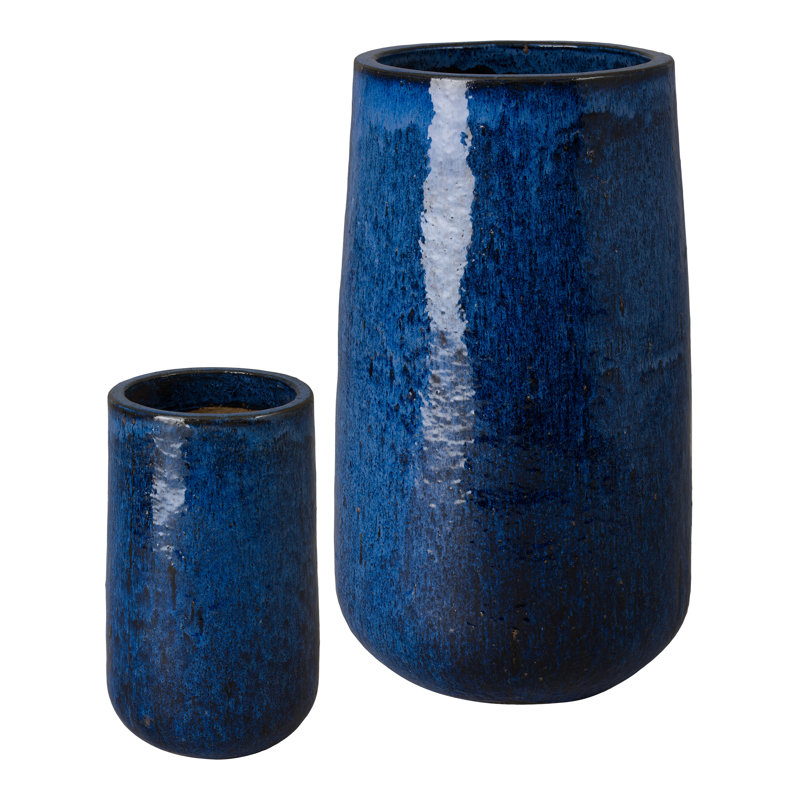POTS ROND TALL STALLIGHT S / 2, BLEU H 21,33 "