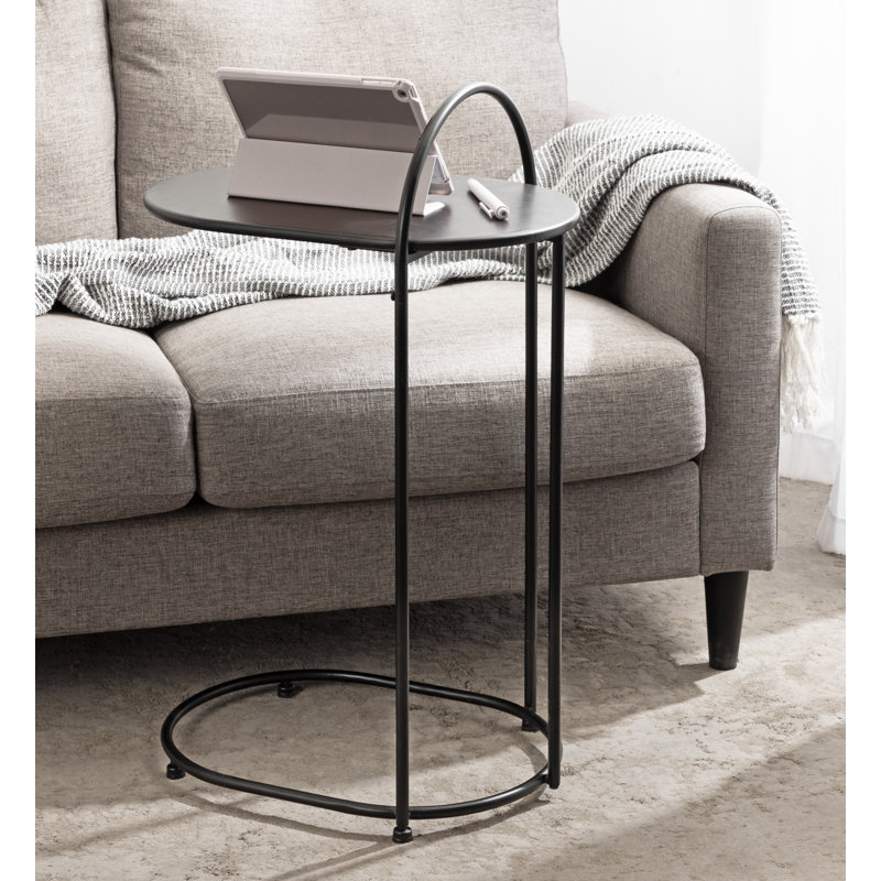 Table de bout en métal et métal Capsule, Noir