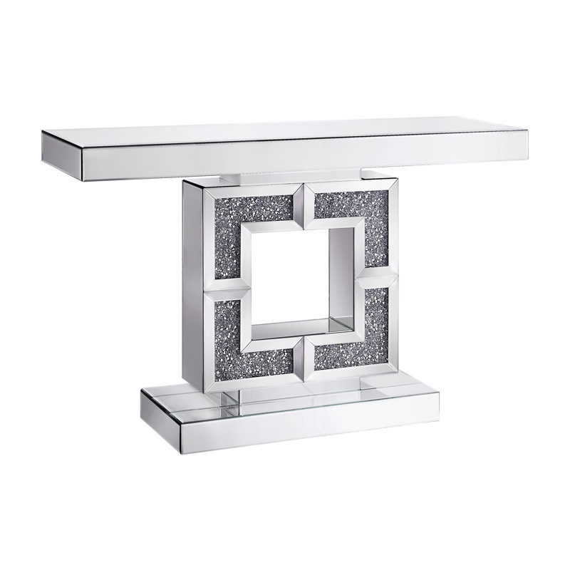 Console Table, Mirrored & Faux Diamonds